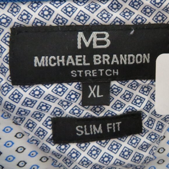 Michael Brandon* Men's Short Sleeve Button Down Curved Hem BOHO Shirt~ Size XL - Picture 3 of 12